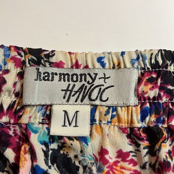 HARMONY + Havoc multicolored shorts elastic and string tie waist band size med - Picture 5 of 10